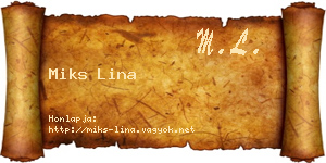 Miks Lina névjegykártya